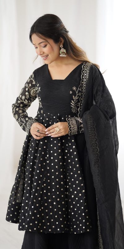 ZSR 3134 Black Crunchy Silk Salwar Suit Perfect for Wedding, Party, Sangeet, Anniversary, Housewarming Introductory Price ₹2399. Delivery 4-6 | Jump Suits, Salwar suit, Casual Suits, Creative suits, Designer Suits, Palazzo Suits, Party Wear Suits, Patiala Suits, Straight Suits