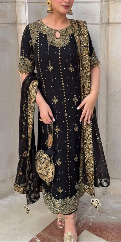 RTC 5923 Black Color Faux Georgette With Sequence Lace Work Salwar Suit Get it for ₹2049. Delivery 4-6 Working Days. Shop now. | Jump Suits, Tops & Bottoms, Track Suits, Salwar suit, Casual Suits, Creative suits, Designer Suits, Palazzo Suits, Party Wear Suits, Patiala Suits, Straight Suits, Trendy Wear