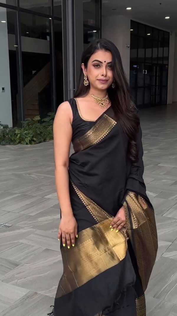 KP 5095 Black Color Jacquard With Designer Work All Over Saree . Exclusive Offer ₹1344. Delivery 4-6 Working Days. Shop now. | Sarees, Bollywood Sarees, Creative Sarees, Designer Sarees, Embroidered Sarees, Ethnic Saree, Modern Digital sarees, Party Wear Sarees