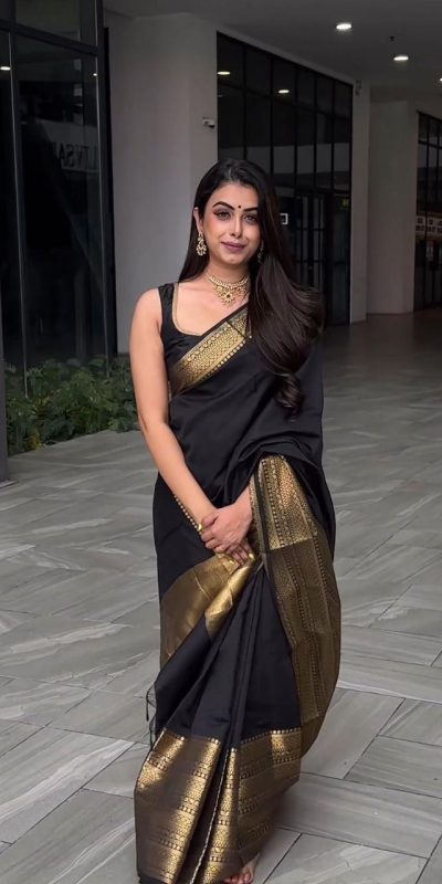 KP 5095 Black Color Jacquard With Designer Work All Over Saree . Exclusive Offer ₹1344. Delivery 4-6 Working Days. Shop now. | Sarees, Bollywood Sarees, Creative Sarees, Designer Sarees, Embroidered Sarees, Ethnic Saree, Modern Digital sarees, Party Wear Sarees
