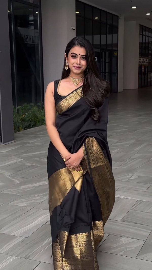 KP 5095 Black Color Jacquard With Designer Work All Over Saree . Exclusive Offer ₹1344. Delivery 4-6 Working Days. Shop now. | Sarees, Bollywood Sarees, Creative Sarees, Designer Sarees, Embroidered Sarees, Ethnic Saree, Modern Digital sarees, Party Wear Sarees