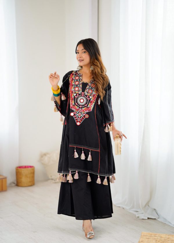 SRK 5286 Black in Khadi Cotton Mirror Work & Embroidery Work Salwar Suit . Now at just ₹2099. Delivery 4-6 Working Days. Shop now. | Jump Suits, Salwar suit, Casual Suits, Creative suits, Designer Suits, Palazzo Suits, Party Wear Suits, Patiala Suits, Straight Suits
