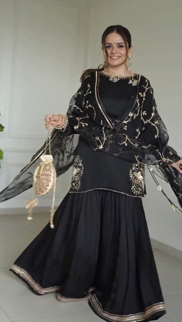 ZSR 3142 Black Pure Natural Crep With Embroidery Sequence Work Salwaar Suit Perfect for Wedding, Party, Bridal Wear, Pongal, Onam Best Price ₹1999 | Jump Suits, Tops & Bottoms, Track Suits, Salwar suit, Casual Suits, Creative suits, Designer Suits, Palazzo Suits, Party Wear Suits, Patiala Suits, Straight Suits, Trendy Wear