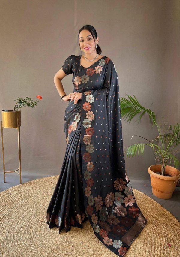 KP 6003 Black Soft Lichi Silk Cloth Lace Work & Lace Border Saree in Best Price ₹1399. Delivery 4-6 Working Days. Shop now. | Sarees, Bollywood Sarees, Creative Sarees, Designer Sarees, Embroidered Sarees, Ethnic Saree, Modern Digital sarees, Party Wear Sarees