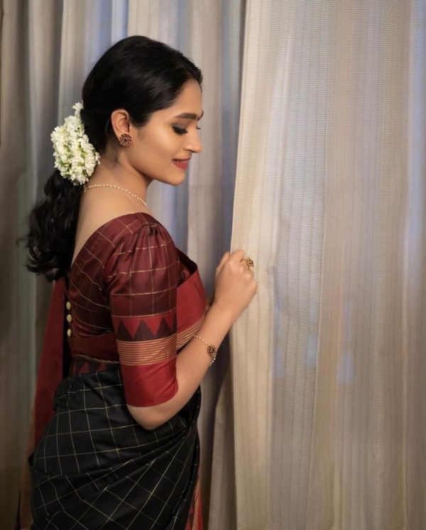 KP 5077 Black Soft Lichi Silk Designer Work Saree in .Wedding, Party, Festive, Events, Available at ₹1449 only. Delivery 4-6 Working Days. Shop now. | Sarees, Bollywood Sarees, Creative Sarees, Designer Sarees, Embroidered Sarees, Ethnic Saree, Modern Digital sarees, Party Wear Sarees