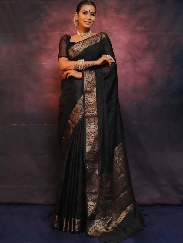 KP 6009 Black Soft Lichi Silk With Lace Border & Lace Work. Now Saree at just ₹1349. Delivery 4-6 Working Days. Shop now. | Sarees, Bollywood Sarees, Creative Sarees, Designer Sarees, Embroidered Sarees, Ethnic Saree, Modern Digital sarees, Party Wear Sarees