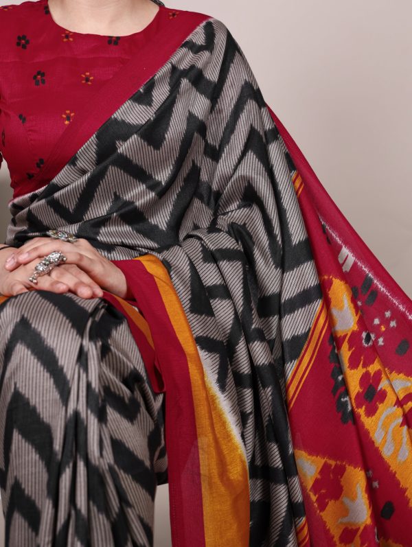 YNF 7043 Black Color Tasar Silk Printed With Designer Work Saree. Festive Deal ₹1549. Delivery 4-6 Working Days. Shop now. | Sarees, Bollywood Sarees, Creative Sarees, Designer Sarees, Embroidered Sarees, Ethnic Saree, Modern Digital sarees, Party Wear Sarees