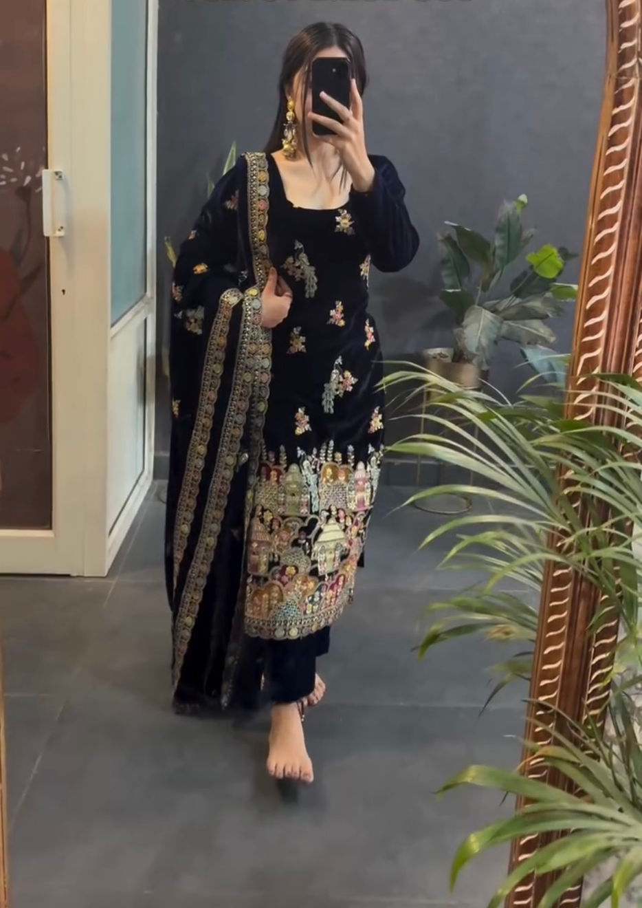 VLM 237 Black Viscose Velvet Salwar Suit Perfect for Wedding, Party, Karwa Chauth, Pooja, Ethnic Day – . Exclusive Offer ₹2449. Delivery 4-6 Working Days | Jump Suits, Salwar suit, Casual Suits, Creative suits, Designer Suits, Palazzo Suits, Party Wear Suits, Patiala Suits, Straight Suits