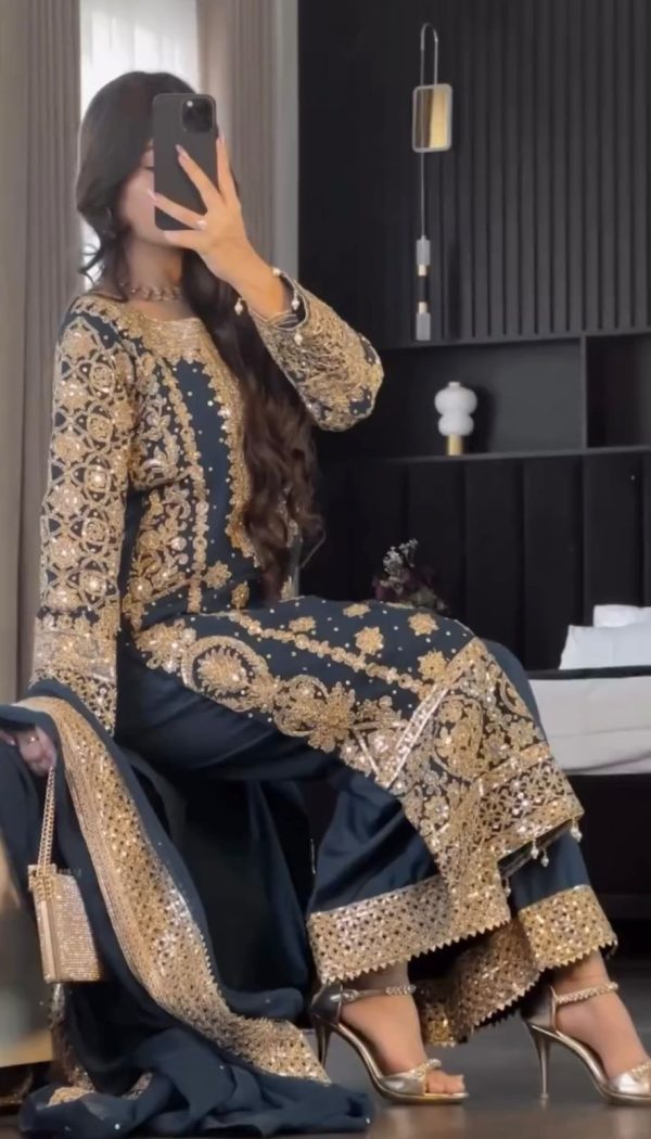 SR 1654 Maroon in Faux Georgette With Heavy Embroidery Sequence Work Wedding, Party, Festive, Events Special 4-6 Working Days At 2599/- Only | Jump Suits, Salwar suit, Casual Suits, Creative suits, Designer Suits, Palazzo Suits, Party Wear Suits, Patiala Suits, Straight Suits
