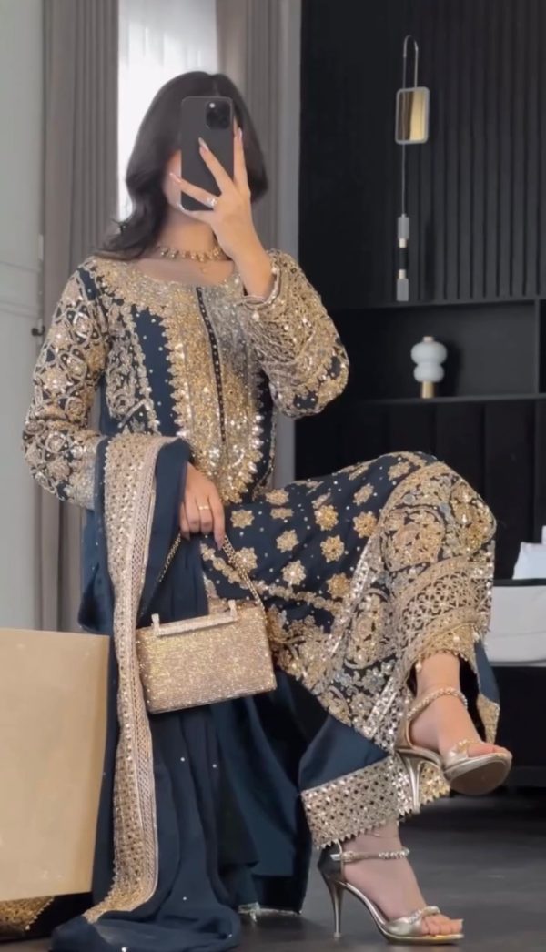 SR 1654 Maroon in Faux Georgette With Heavy Embroidery Sequence Work Wedding, Party, Festive, Events Special 4-6 Working Days At 2599/- Only | Jump Suits, Salwar suit, Casual Suits, Creative suits, Designer Suits, Palazzo Suits, Party Wear Suits, Patiala Suits, Straight Suits