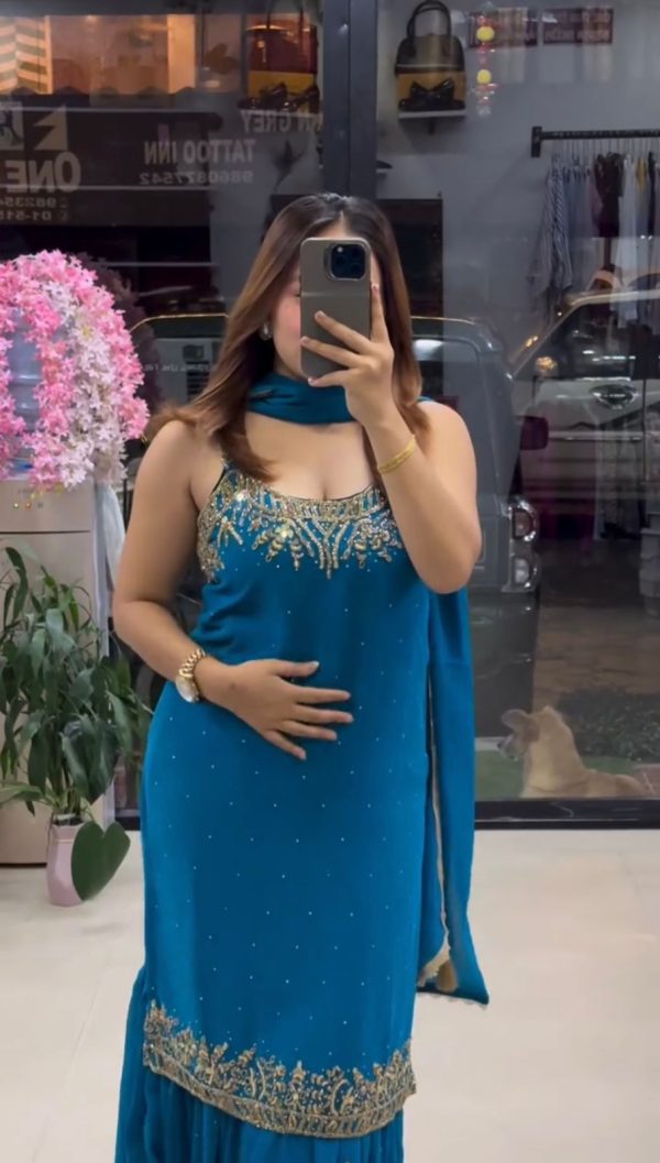 KD 1531 Blue Faux Georgette Lace Work Salwar Suit in . Wedding, Party, Festive, Events, Grab it for ₹2399. Delivery 4-6 Working Days. Shop now. | Jump Suits, Tops & Bottoms, Track Suits, Salwar suit, Casual Suits, Creative suits, Designer Suits, Palazzo Suits, Party Wear Suits, Patiala Suits, Straight Suits, Trendy Wear