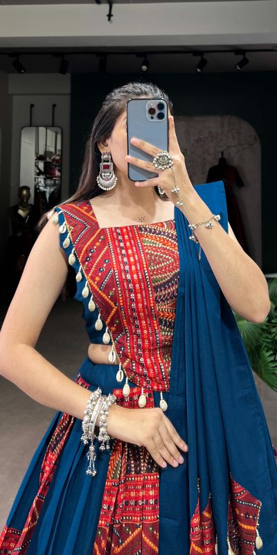 LNB 1696 Blue Pure Cotton Lehenga Choli Perfect for Wedding, Party, Pooja, Housewarming, Baisakhi Special Price ₹3499. Delivery 4-6 Working Days. | Lehenga, Bollywood Lehenga, Creative Lehenga, Designer Lehenga, Embroidered Lehenga, Party Wear Lehenga