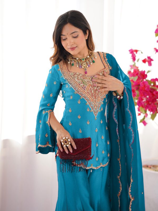NSR 852 Blue Simar Silk With Embroidery Work with Full Sleeve Salwar Suit in . Now at just ₹2099. Delivery 4-6 Working Days. Shop n | Jump Suits, Salwar suit, Casual Suits, Creative suits, Designer Suits, Palazzo Suits, Party Wear Suits, Patiala Suits, Straight Suits