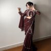 BE 280 Brown Georgette Lehenga Saree Perfect for Wedding, Party, Cultural Events, Housewarming, Ganesh Chaturthi . Affordable Price ₹2399. Delivery 4- | Lehenga, Bollywood Lehenga, Creative Lehenga, Designer Lehenga, Embroidered Lehenga, Party Wear Lehenga
