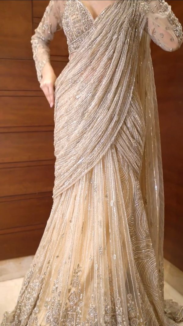 LG 1956 Cream Butterfly Net Saree Perfect for Wedding, Party, Festival Celebrations, Holi, Baisakhi . Special Price ₹2499. Delivery 4-6 Working Days | Sarees, Bollywood Sarees, Creative Sarees, Designer Sarees, Embroidered Sarees, Ethnic Saree, Modern Digital sarees, Party Wear Sarees