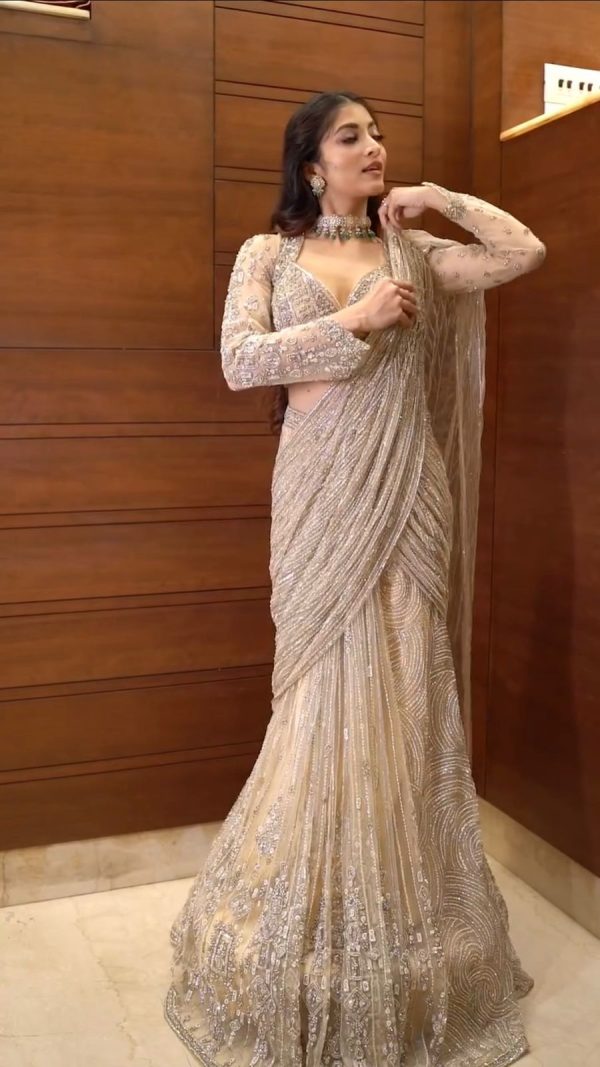 LG 1956 Cream Butterfly Net Saree Perfect for Wedding, Party, Festival Celebrations, Holi, Baisakhi . Special Price ₹2499. Delivery 4-6 Working Days | Sarees, Bollywood Sarees, Creative Sarees, Designer Sarees, Embroidered Sarees, Ethnic Saree, Modern Digital sarees, Party Wear Sarees