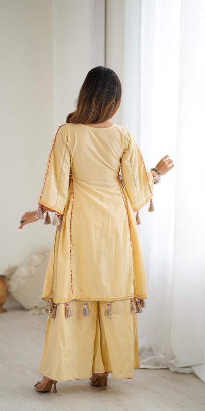 SRK 5286 Cream in Khadi Cotton Mirror Work & Embroidery Work Salwar Suit . Now at just ₹2099. Delivery 4-6 Working Days. Shop now. | Jump Suits, Salwar suit, Casual Suits, Creative suits, Designer Suits, Palazzo Suits, Party Wear Suits, Patiala Suits, Straight Suits