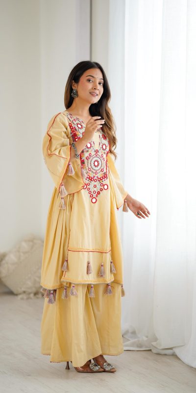 SRK 5286 Cream in Khadi Cotton Mirror Work & Embroidery Work Salwar Suit . Now at just ₹2099. Delivery 4-6 Working Days. Shop now. | Jump Suits, Salwar suit, Casual Suits, Creative suits, Designer Suits, Palazzo Suits, Party Wear Suits, Patiala Suits, Straight Suits