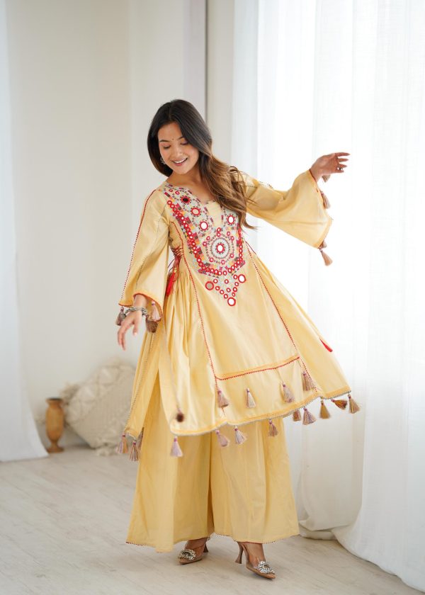 SRK 5286 Cream in Khadi Cotton Mirror Work & Embroidery Work Salwar Suit . Now at just ₹2099. Delivery 4-6 Working Days. Shop now. | Jump Suits, Salwar suit, Casual Suits, Creative suits, Designer Suits, Palazzo Suits, Party Wear Suits, Patiala Suits, Straight Suits