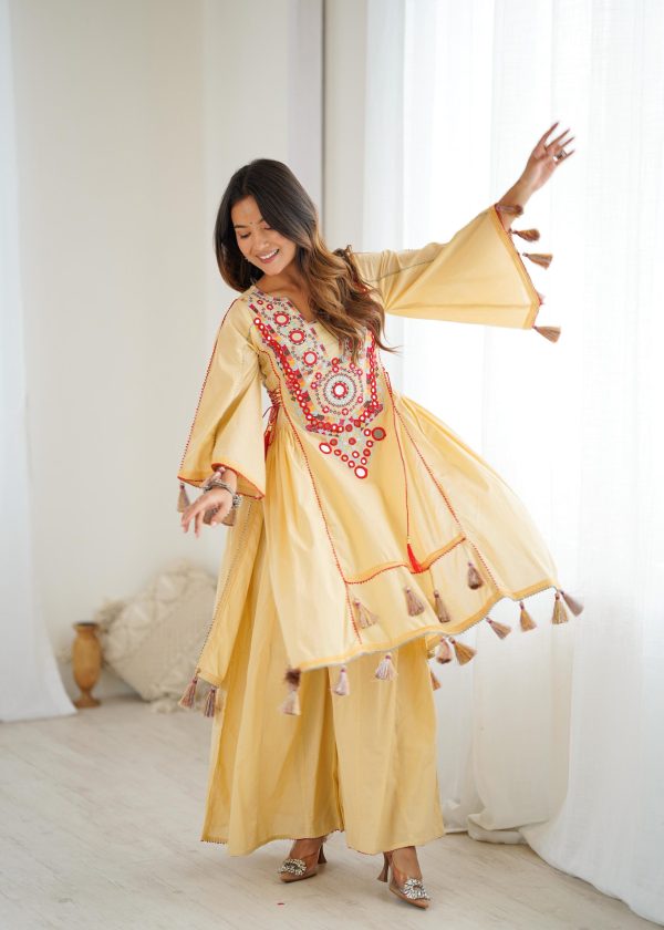 SRK 5286 Cream in Khadi Cotton Mirror Work & Embroidery Work Salwar Suit . Now at just ₹2099. Delivery 4-6 Working Days. Shop now. | Jump Suits, Salwar suit, Casual Suits, Creative suits, Designer Suits, Palazzo Suits, Party Wear Suits, Patiala Suits, Straight Suits