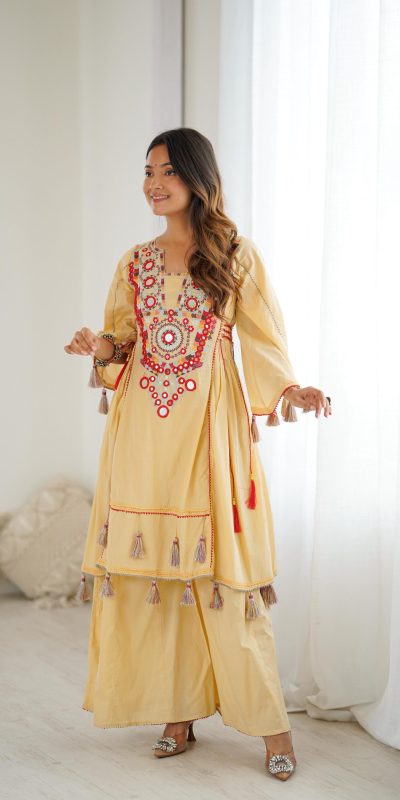 SRK 5286 Cream in Khadi Cotton Mirror Work & Embroidery Work Salwar Suit . Now at just ₹2099. Delivery 4-6 Working Days. Shop now. | Jump Suits, Salwar suit, Casual Suits, Creative suits, Designer Suits, Palazzo Suits, Party Wear Suits, Patiala Suits, Straight Suits