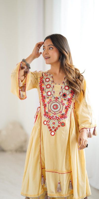 SRK 5286 Cream in Khadi Cotton Mirror Work & Embroidery Work Salwar Suit . Now at just ₹2099. Delivery 4-6 Working Days. Shop now. | Jump Suits, Salwar suit, Casual Suits, Creative suits, Designer Suits, Palazzo Suits, Party Wear Suits, Patiala Suits, Straight Suits