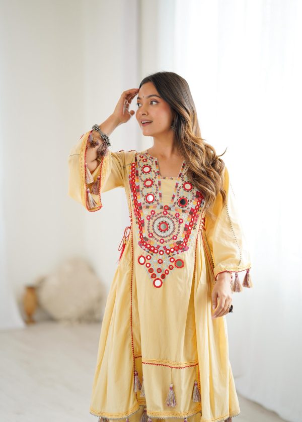 SRK 5286 Cream in Khadi Cotton Mirror Work & Embroidery Work Salwar Suit . Now at just ₹2099. Delivery 4-6 Working Days. Shop now. | Jump Suits, Salwar suit, Casual Suits, Creative suits, Designer Suits, Palazzo Suits, Party Wear Suits, Patiala Suits, Straight Suits