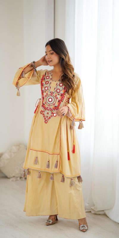 SRK 5286 Cream in Khadi Cotton Mirror Work & Embroidery Work Salwar Suit . Now at just ₹2099. Delivery 4-6 Working Days. Shop now. | Jump Suits, Salwar suit, Casual Suits, Creative suits, Designer Suits, Palazzo Suits, Party Wear Suits, Patiala Suits, Straight Suits