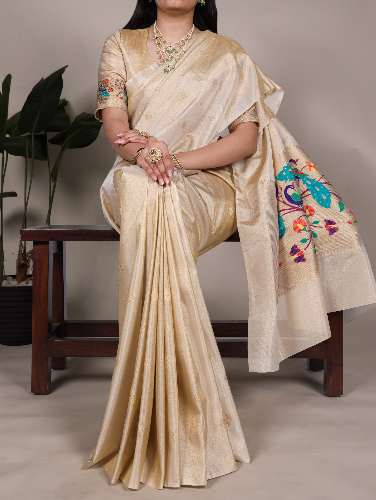 YNF 7905 Cream Tissue Paithani with Zari Work Saree .Wedding, Party, Festive, Events, Best Price ₹2399. Delivery 4-6 Working Days. Shop now. | Sarees, Bollywood Sarees, Creative Sarees, Designer Sarees, Embroidered Sarees, Ethnic Saree, Modern Digital sarees, Party Wear Sarees