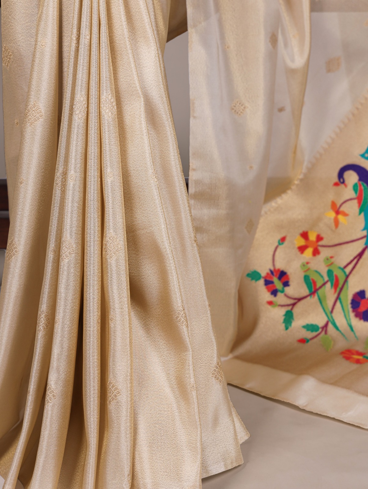 YNF 7905 Cream Tissue Paithani with Zari Work Saree .Wedding, Party, Festive, Events, Best Price ₹2399. Delivery 4-6 Working Days. Shop now. | Sarees, Bollywood Sarees, Creative Sarees, Designer Sarees, Embroidered Sarees, Ethnic Saree, Modern Digital sarees, Party Wear Sarees