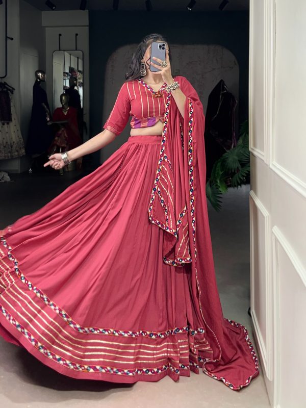 LNB 1659 Dark Pink Color Pure Rayon With Mirror Work & Gamthi Work. Lehenga Choli Price ₹4199.Introductory Delivery 4-6 Working Days. Shop now. | Lehenga, Bollywood Lehenga, Creative Lehenga, Designer Lehenga, Embroidered Lehenga, Party Wear Lehenga