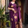 Dark Purple Soft Silk Cloth Pallu Saree
