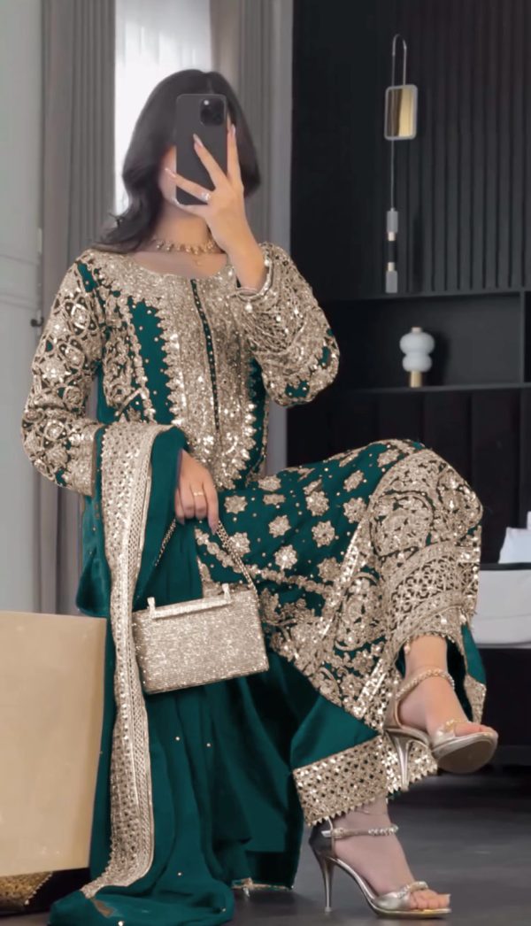 SR 1654 Maroon in Faux Georgette With Heavy Embroidery Sequence Work Wedding, Party, Festive, Events Special 4-6 Working Days At 2599/- Only | Jump Suits, Salwar suit, Casual Suits, Creative suits, Designer Suits, Palazzo Suits, Party Wear Suits, Patiala Suits, Straight Suits