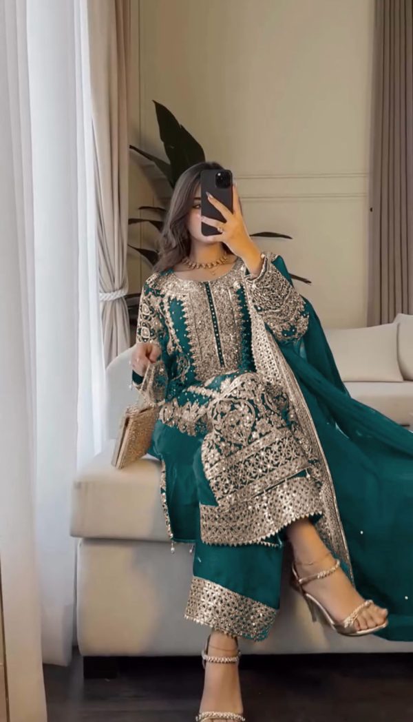 SR 1654 Maroon in Faux Georgette With Heavy Embroidery Sequence Work Wedding, Party, Festive, Events Special 4-6 Working Days At 2599/- Only | Jump Suits, Salwar suit, Casual Suits, Creative suits, Designer Suits, Palazzo Suits, Party Wear Suits, Patiala Suits, Straight Suits
