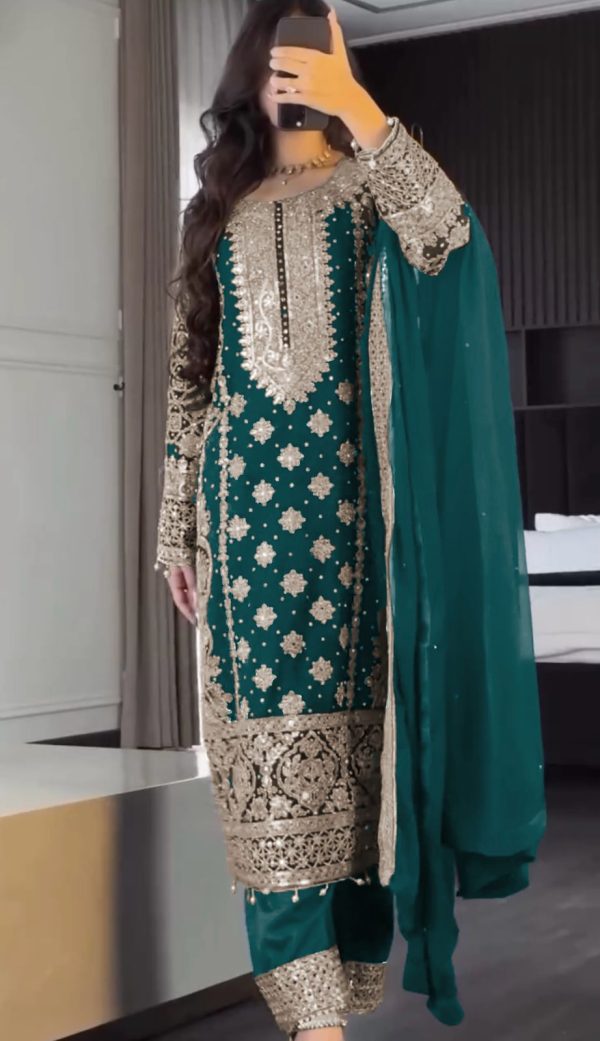 SR 1654 Maroon in Faux Georgette With Heavy Embroidery Sequence Work Wedding, Party, Festive, Events Special 4-6 Working Days At 2599/- Only | Jump Suits, Salwar suit, Casual Suits, Creative suits, Designer Suits, Palazzo Suits, Party Wear Suits, Patiala Suits, Straight Suits