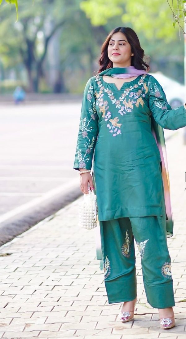 BE 367 Firozi French Crepe Embroidery Work Salwar Suit in . Wedding, Party, Festive, Events Now at just ₹1899. Delivery 4-6 Working Days. Shop now. | Jump Suits, Tops & Bottoms, Track Suits, Salwar suit, Casual Suits, Creative suits, Designer Suits, Palazzo Suits, Party Wear Suits, Patiala Suits, Straight Suits, Trendy Wear