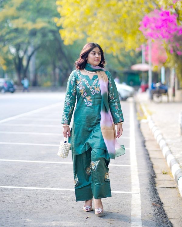 BE 367 Firozi French Crepe Embroidery Work Salwar Suit in . Wedding, Party, Festive, Events Now at just ₹1899. Delivery 4-6 Working Days. Shop now. | Jump Suits, Tops & Bottoms, Track Suits, Salwar suit, Casual Suits, Creative suits, Designer Suits, Palazzo Suits, Party Wear Suits, Patiala Suits, Straight Suits, Trendy Wear