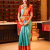 Firozi Lichi Silk Jacquard All Over Saree