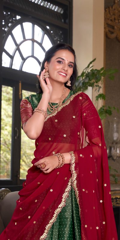 LNB 1240 Green Kanchipuram With Embroidery Work & Zari Work Lehenga Choli ₹2499 on Available. Delivery 4-6 Working Days. Shop now. | Lehenga, Bollywood Lehenga, Creative Lehenga, Designer Lehenga, Embroidered Lehenga, Party Wear Lehenga