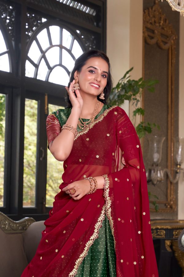 LNB 1240 Green Kanchipuram With Embroidery Work & Zari Work Lehenga Choli ₹2499 on Available. Delivery 4-6 Working Days. Shop now. | Lehenga, Bollywood Lehenga, Creative Lehenga, Designer Lehenga, Embroidered Lehenga, Party Wear Lehenga