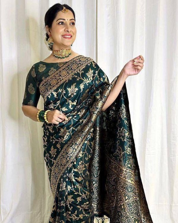 KP 4077 Green Soft Lichi Silk Saree Perfect for Wedding, Party, Baisakhi, Temple Visit, Anniversary . Best Price ₹1349. Delivery 4-6 Working Days. | Sarees, Bollywood Sarees, Creative Sarees, Designer Sarees, Embroidered Sarees, Ethnic Saree, Modern Digital sarees, Party Wear Sarees