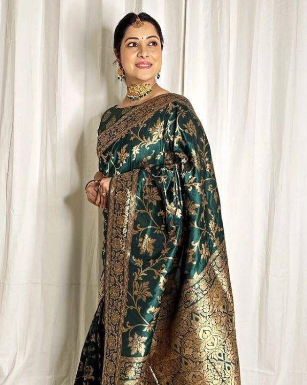 KP 4077 Green Soft Lichi Silk Saree Perfect for Wedding, Party, Baisakhi, Temple Visit, Anniversary . Best Price ₹1349. Delivery 4-6 Working Days. | Sarees, Bollywood Sarees, Creative Sarees, Designer Sarees, Embroidered Sarees, Ethnic Saree, Modern Digital sarees, Party Wear Sarees