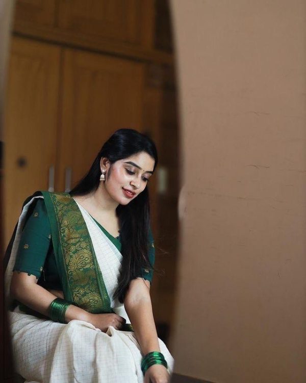 KP 3025 Green Soft Lichi Silk Saree Perfect for Wedding, Party, Baby Shower, Onam, Durga Puja . Available at ₹1449 only. Delivery 4-6 Working Days. | Sarees, Bollywood Sarees, Creative Sarees, Designer Sarees, Embroidered Sarees, Ethnic Saree, Modern Digital sarees, Party Wear Sarees