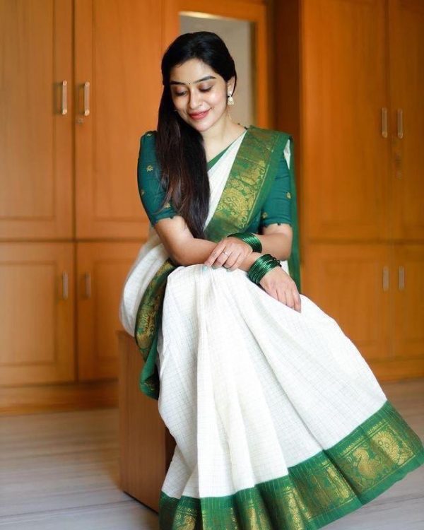 KP 3025 Green Soft Lichi Silk Saree Perfect for Wedding, Party, Baby Shower, Onam, Durga Puja . Available at ₹1449 only. Delivery 4-6 Working Days. | Sarees, Bollywood Sarees, Creative Sarees, Designer Sarees, Embroidered Sarees, Ethnic Saree, Modern Digital sarees, Party Wear Sarees
