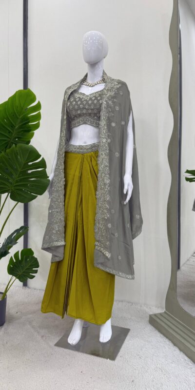 RTC 6493 Grey American Crep With Designer Work Dhoti Suit. Wedding, Party, Festive, Events Festive Deal ₹2149. Delivery 4-6 Working Days. Shop now. | Jump Suits, Tops & Bottoms, Track Suits, Salwar suit, Casual Suits, Creative suits, Designer Suits, Palazzo Suits, Party Wear Suits, Patiala Suits, Straight Suits, Trendy Wear