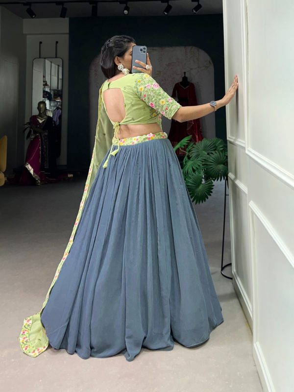 LNB 1402 Grey Georgette Sequins Work & Embroidery Work Lehenga Choli in . Introductory Price ₹2399. Delivery 4-6 Working Days. Shop now. | Lehenga, Bollywood Lehenga, Creative Lehenga, Designer Lehenga, Embroidered Lehenga, Party Wear Lehenga