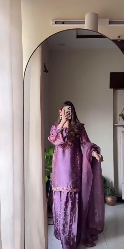 NSR 849 Lavender Chinnon Silk Salwar Suit Perfect for Wedding, Party, Baisakhi, Anniversary, Housewarming . Available at ₹1999 only. Delivery 4-6 | Jump Suits, Salwar suit, Casual Suits, Creative suits, Designer Suits, Palazzo Suits, Party Wear Suits, Patiala Suits, Straight Suits