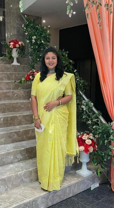 KP 1073 Light Yellow Soft Lichi Silk Saree Perfect for Wedding, Party, Sangeet, Ethnic Day, Festival Celebrations Get it for ₹1399. Delivery 4-6 Working Da | Sarees, Bollywood Sarees, Creative Sarees, Designer Sarees, Embroidered Sarees, Ethnic Saree, Modern Digital sarees, Party Wear Sarees