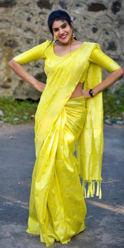 KP 1073 Light Yellow Soft Lichi Silk Saree Perfect for Wedding, Party, Sangeet, Ethnic Day, Festival Celebrations Get it for ₹1399. Delivery 4-6 Working Da | Sarees, Bollywood Sarees, Creative Sarees, Designer Sarees, Embroidered Sarees, Ethnic Saree, Modern Digital sarees, Party Wear Sarees