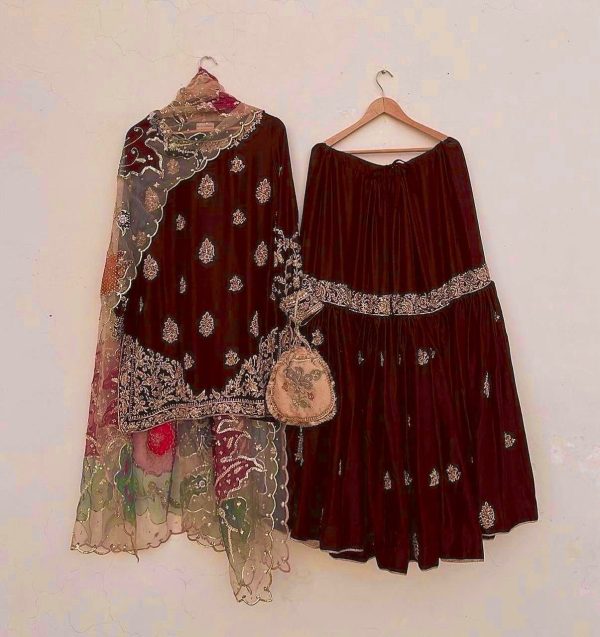  LG 1887 Maroon Color Chinnon Sequences Embroidery Work Salwar Suit Casual, Wedding, Party, Festive, Events Etc.4-6 Working Days@ 2399/-only | Jump Suits, Salwar suit, Casual Suits, Creative suits, Designer Suits, Palazzo Suits, Party Wear Suits, Patiala Suits, Straight Suits